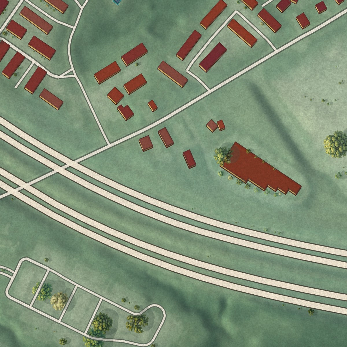 Close-up of the map of Cliffwood, New Jersey print showing street and building detail