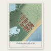 Diamond Beach, New Jersey map print, the full design