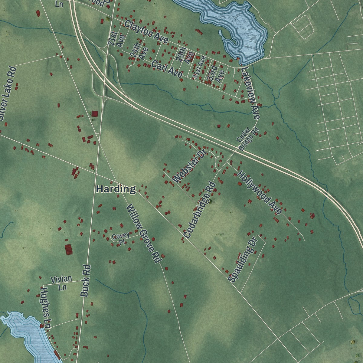 Close-up 1 of the Elk, New Jersey map artwork