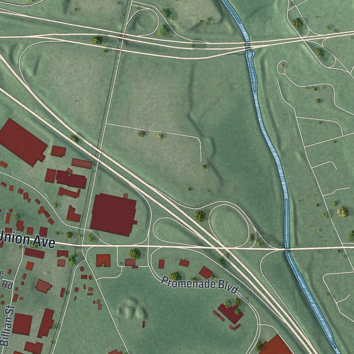 Close-up 2 of the Finderne, New Jersey map artwork