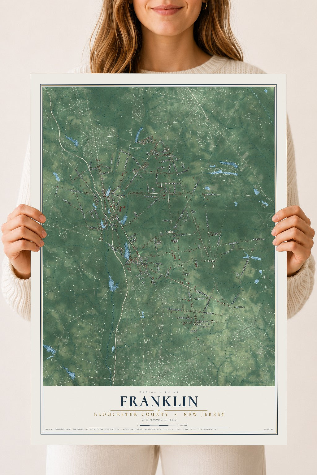 Franklin, New Jersey map print, 18" x 24" Archival Matte Print mockup