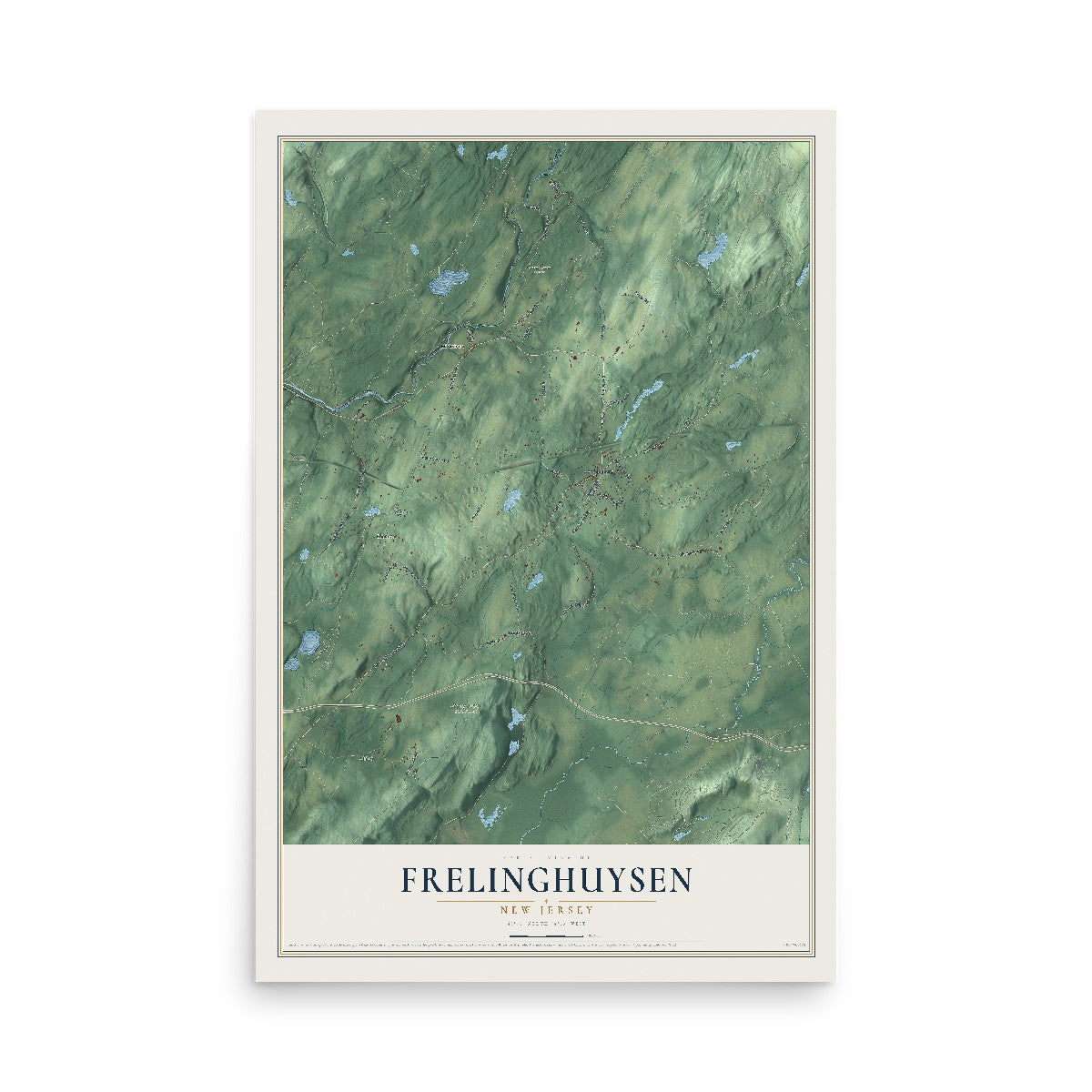 Frelinghuysen, New Jersey map print, 12" x 18" Archival Matte Print mockup