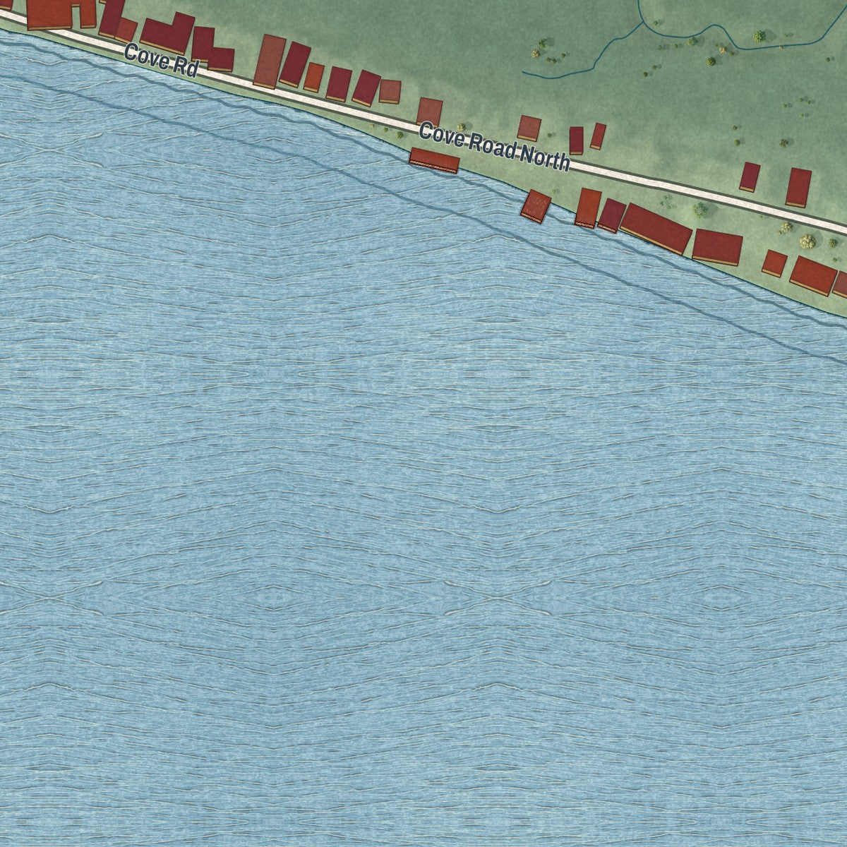 Close-up of the map of Gandys Beach, New Jersey print showing street and building detail