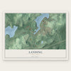 Landing, New Jersey map print, the full design