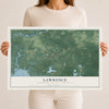 Lawrence, New Jersey map print, 12" x 18" Archival Matte Print mockup