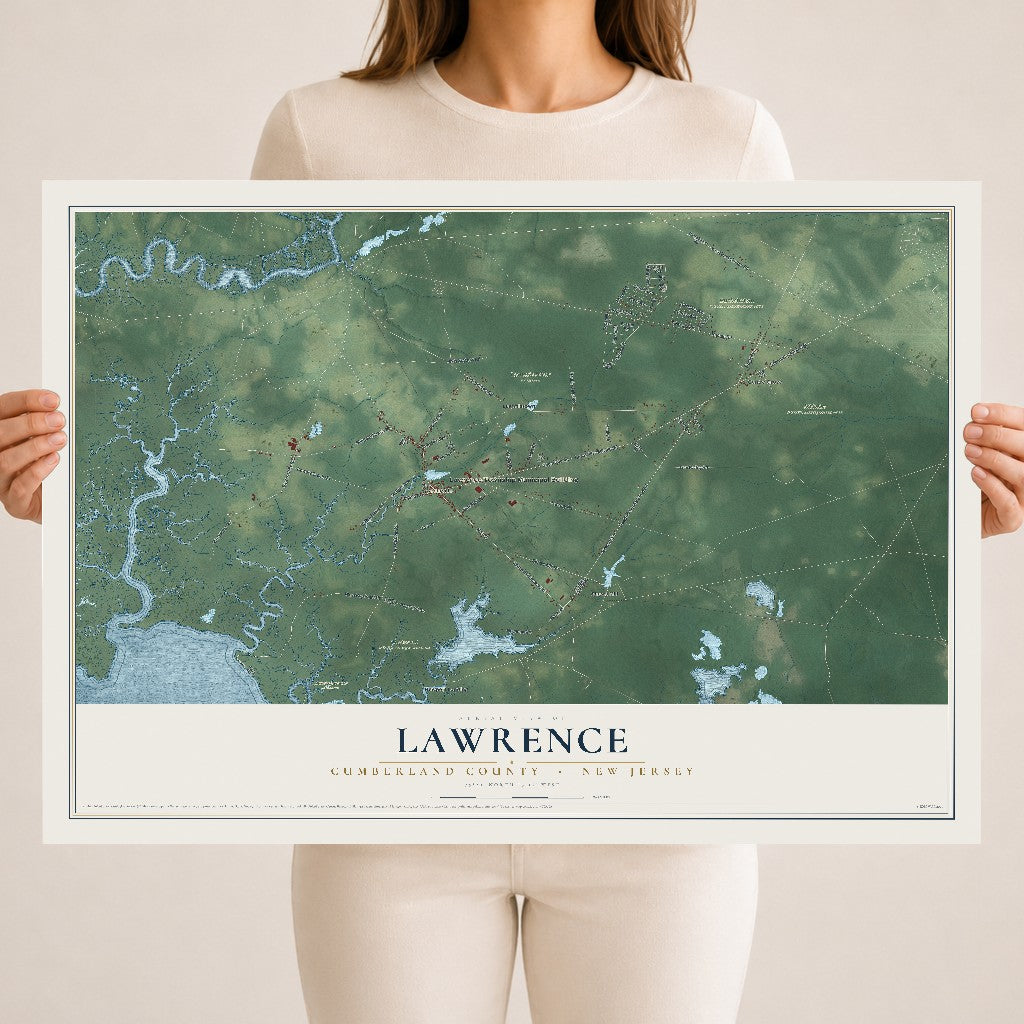 Lawrence, New Jersey map print, 18" x 24" Archival Matte Print mockup