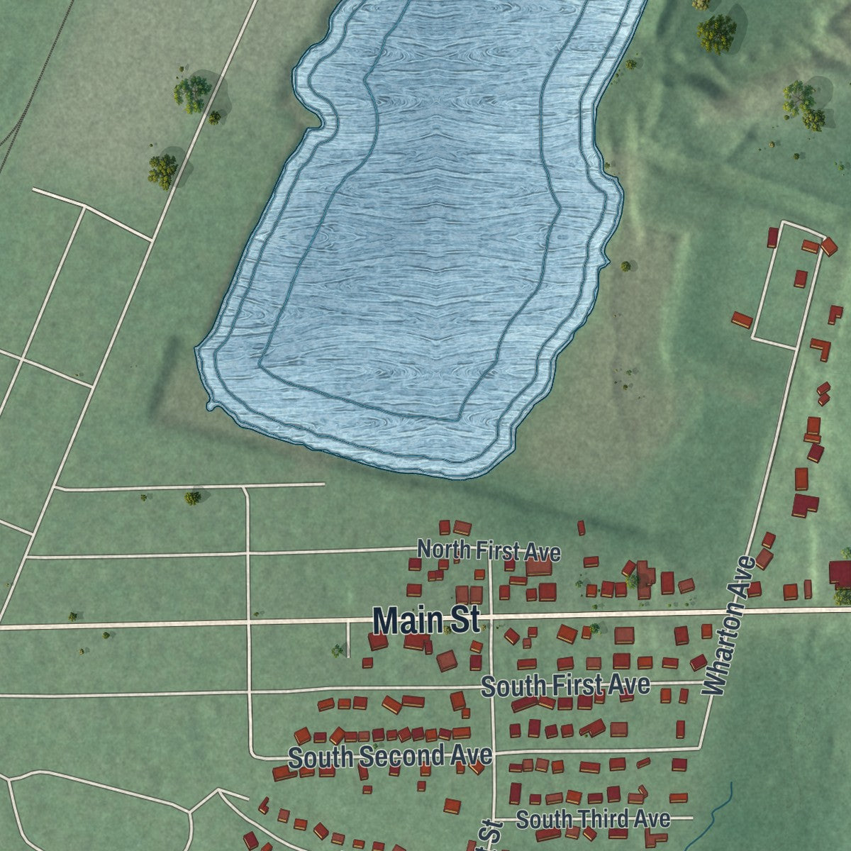 Close-up 2 of the Mine Hill, New Jersey map artwork