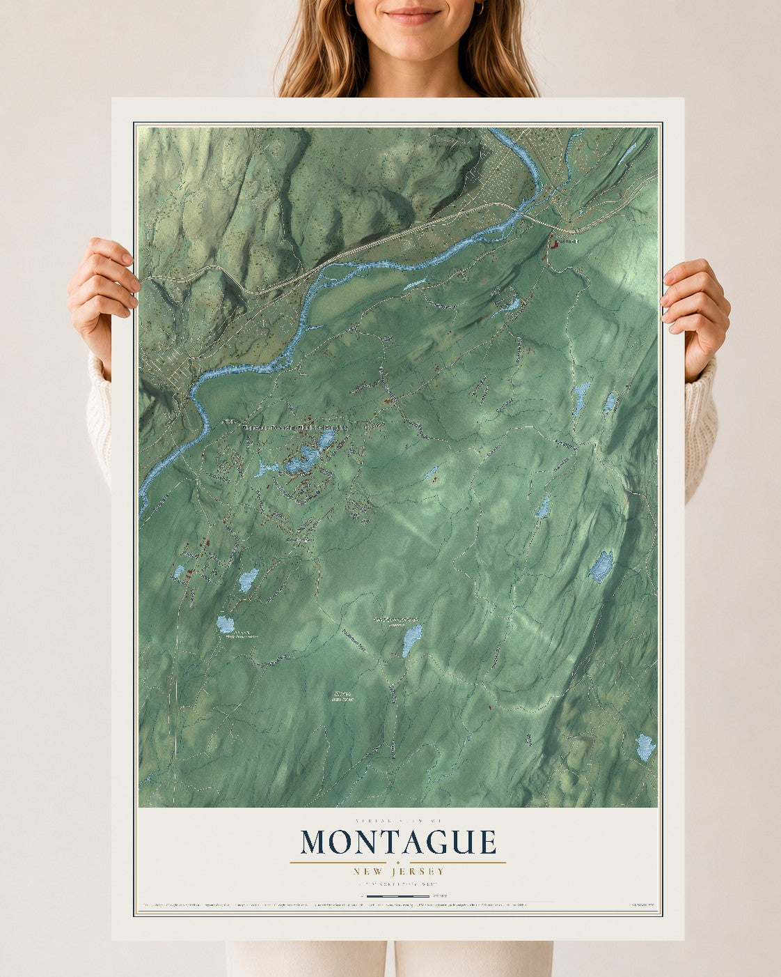 Map of Montague, New Jersey, 24 x 36 inch unframed archival matte print