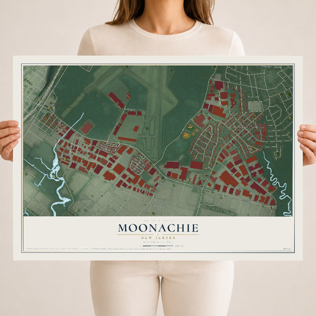 Moonachie, New Jersey map print, 18" x 24" Archival Matte Print mockup