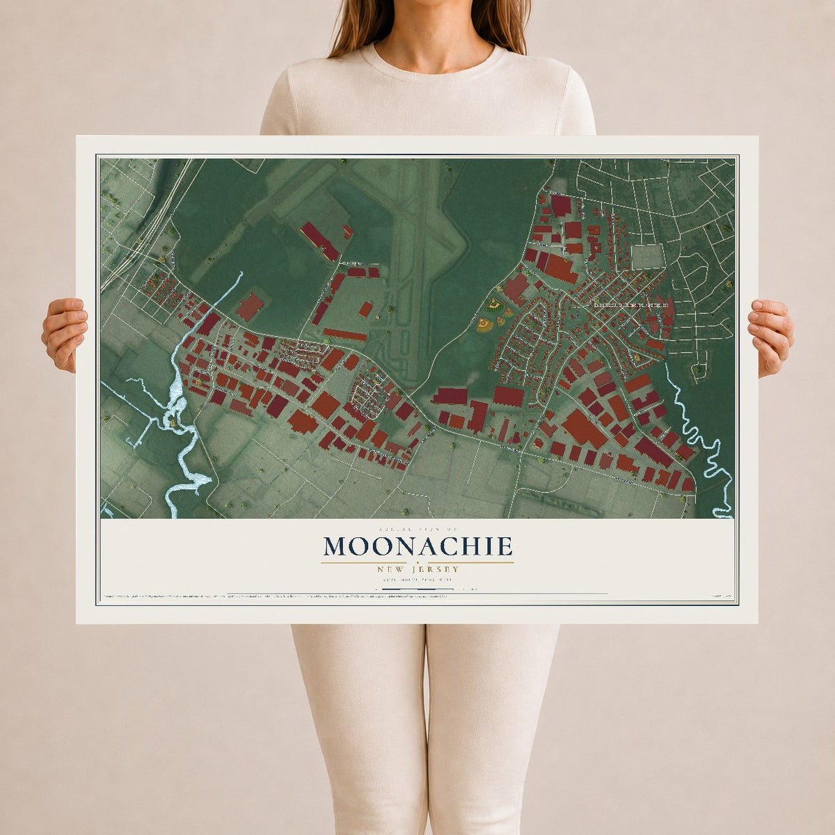 Moonachie, New Jersey map print, 24" x 36" Archival Matte Print mockup