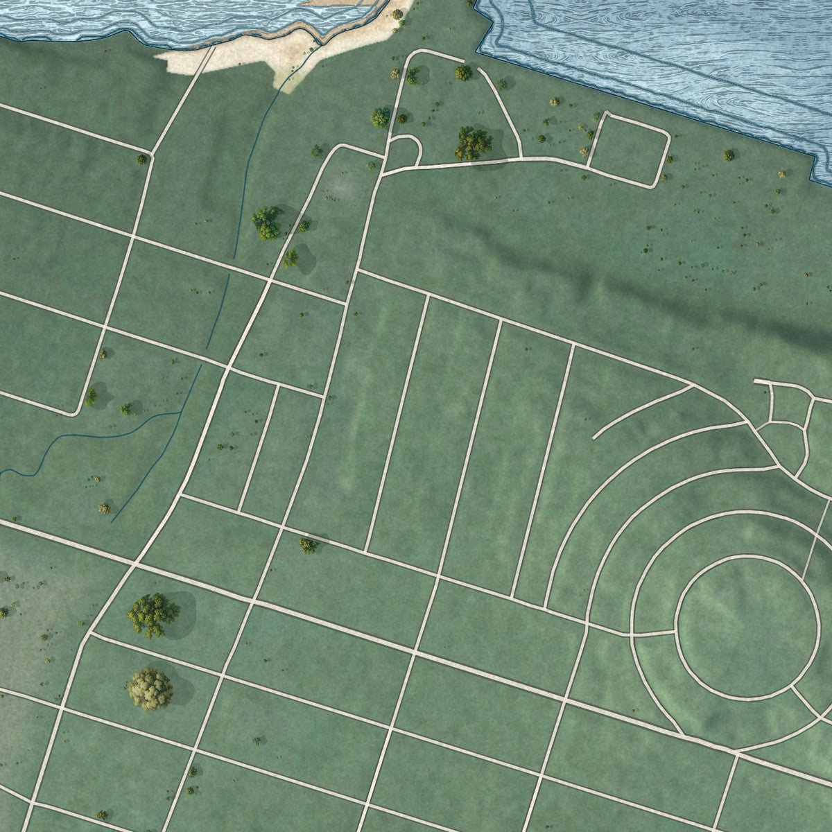 Close-up of the map of Navesink, New Jersey print showing street and building detail