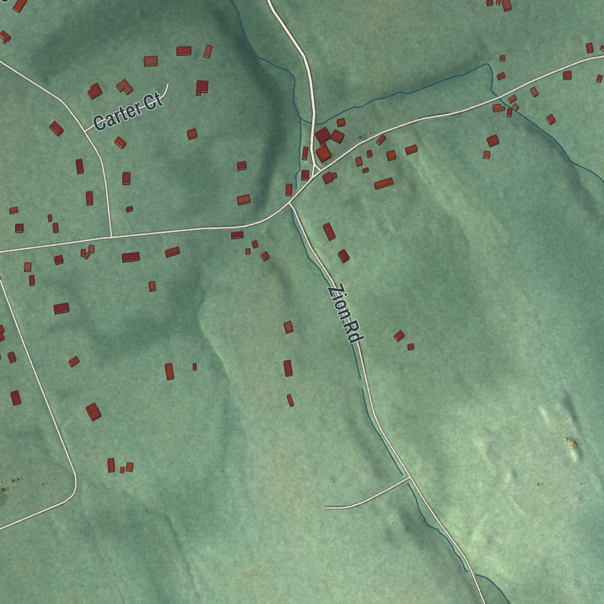 Close-up of the map of Neshanic, New Jersey print showing street and building detail