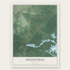 Oceanville, New Jersey map print, the full design