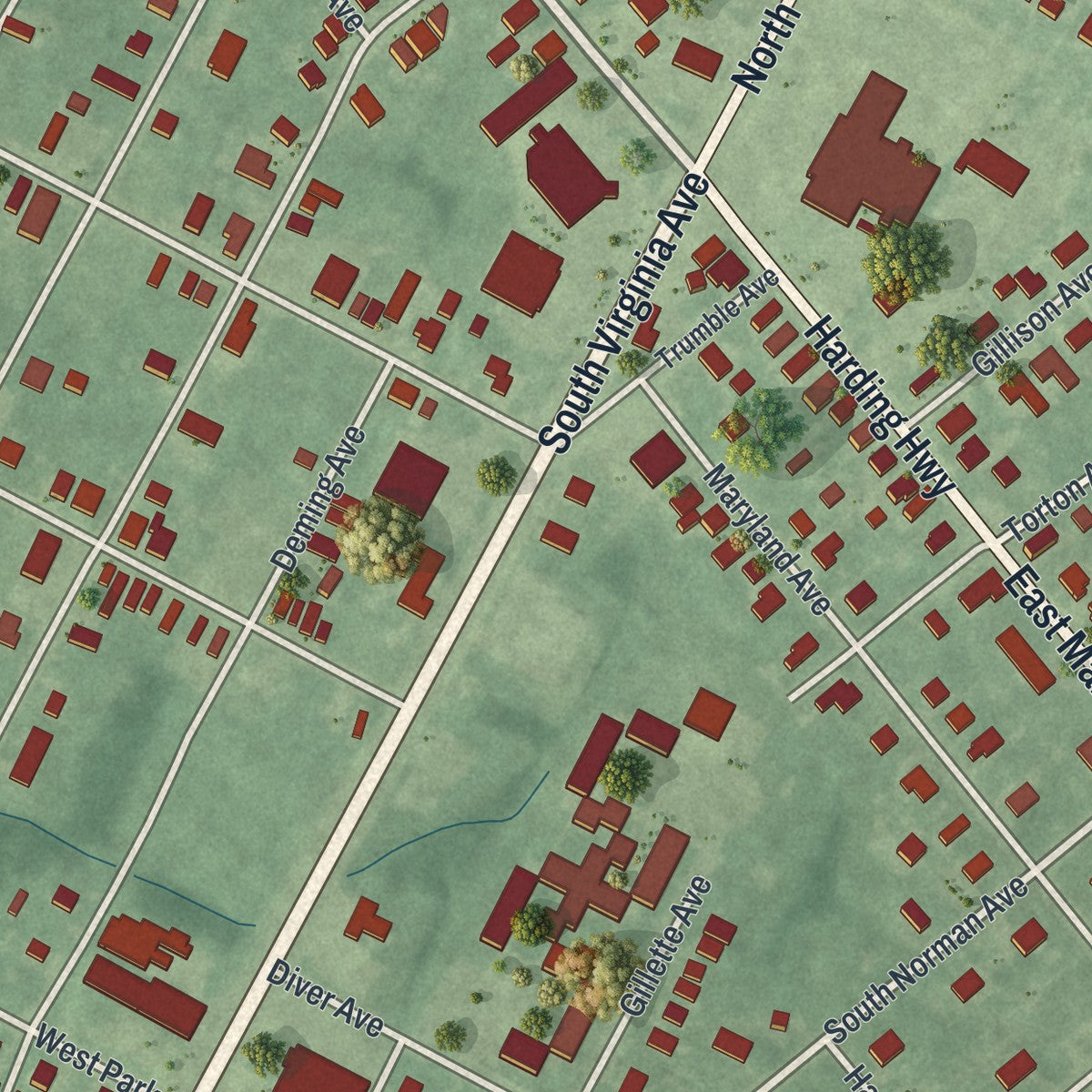 Close-up 2 of the Penns Grove, New Jersey map artwork