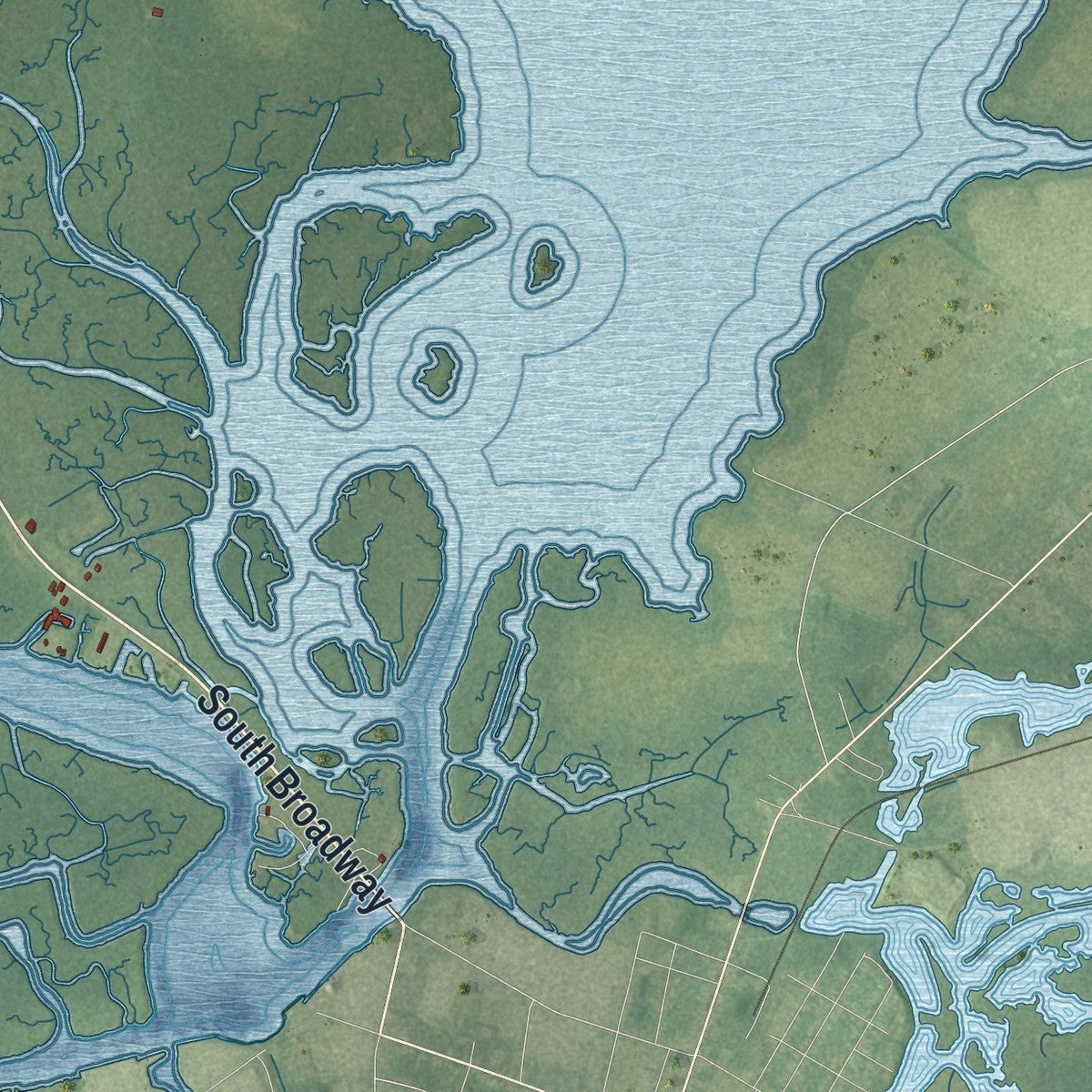 Close-up 2 of the Pennsville, New Jersey map artwork