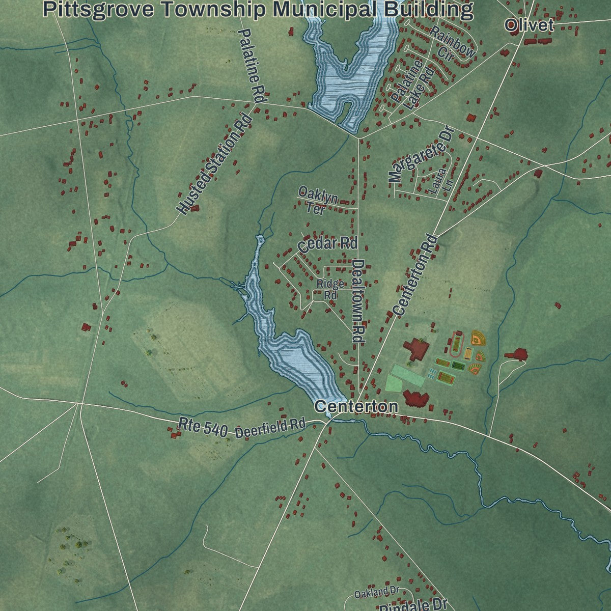 Close-up 1 of the Pittsgrove, New Jersey map artwork