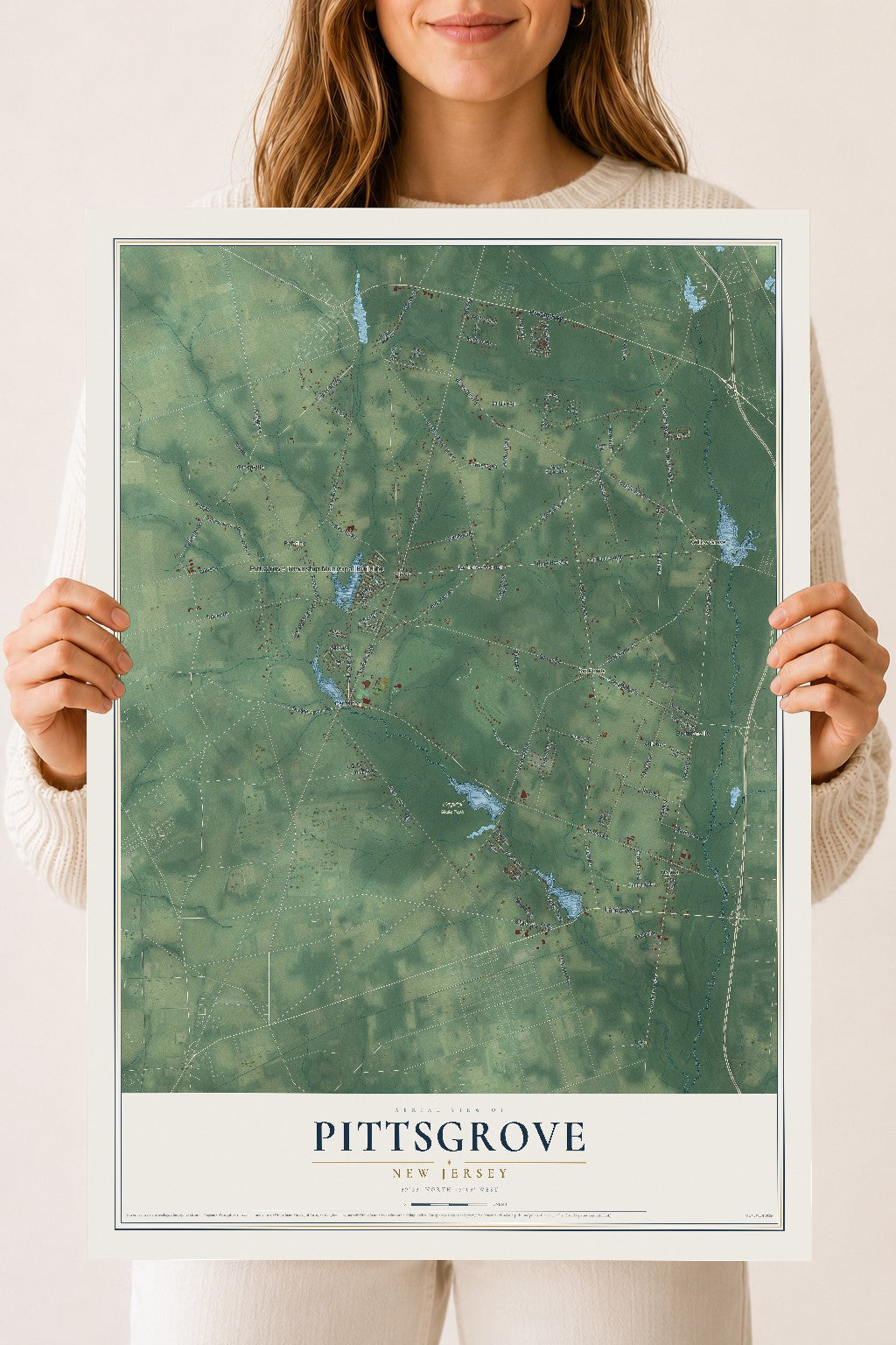Pittsgrove, New Jersey map print, 18" x 24" Archival Matte Print mockup
