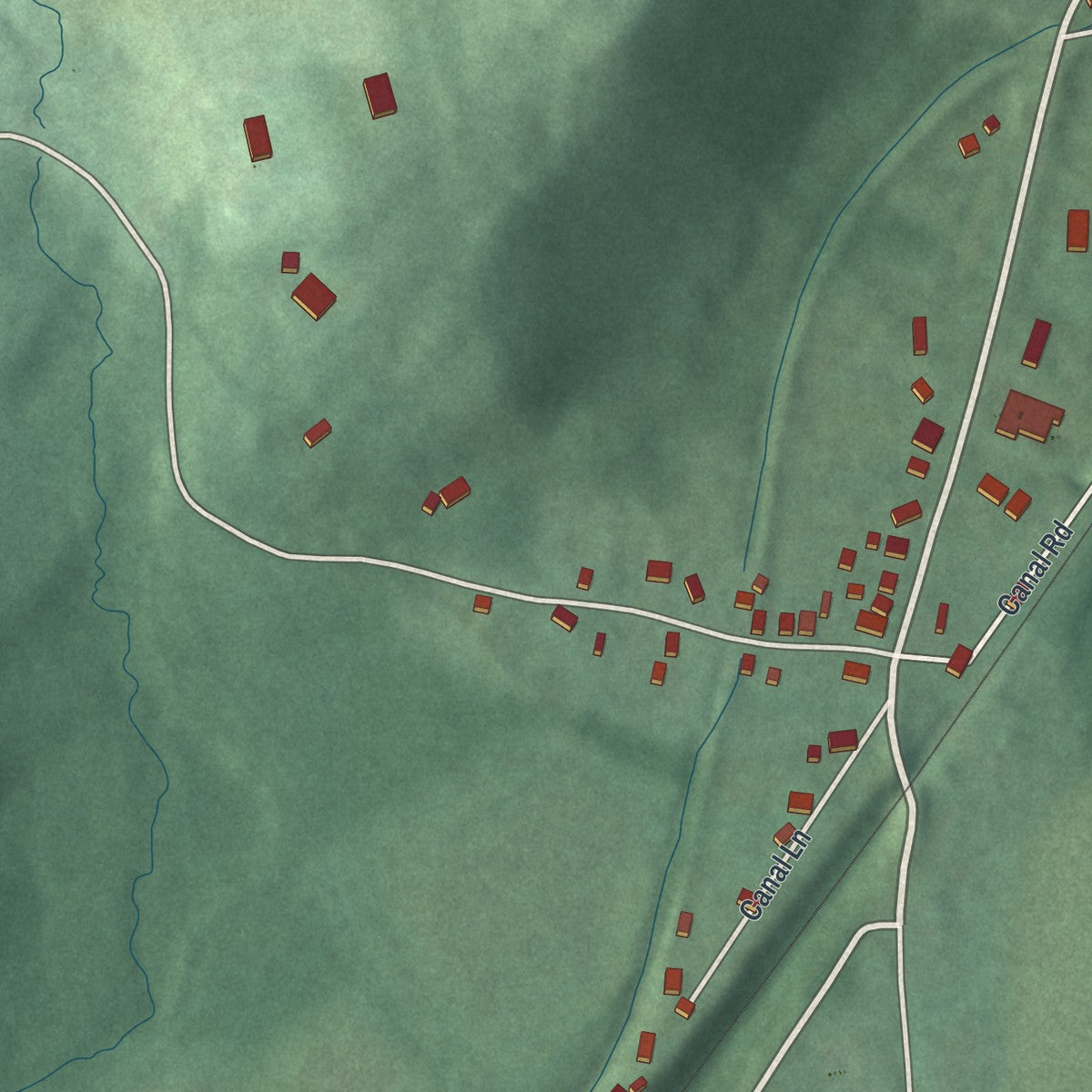 Close-up of the map of Port Murray, New Jersey print showing street and building detail