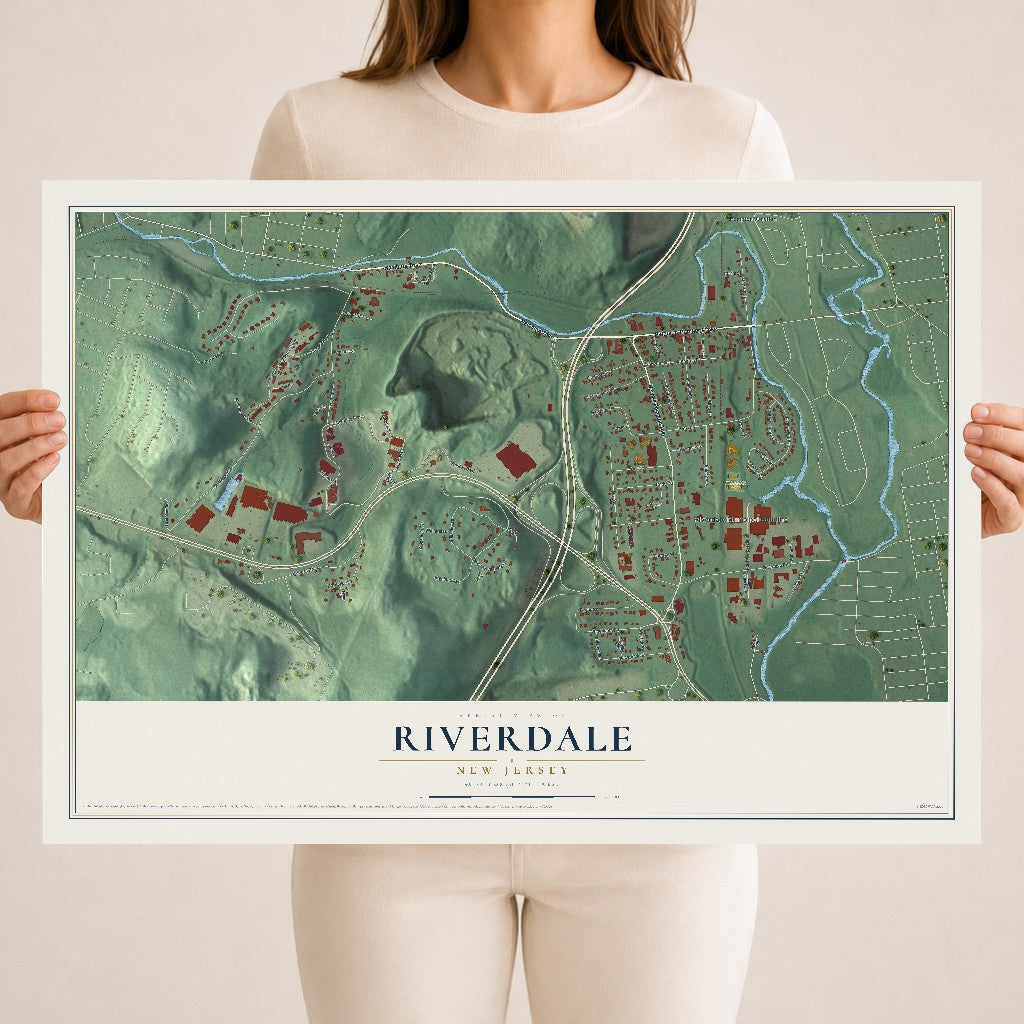 Riverdale, New Jersey map print, 18" x 24" Archival Matte Print mockup