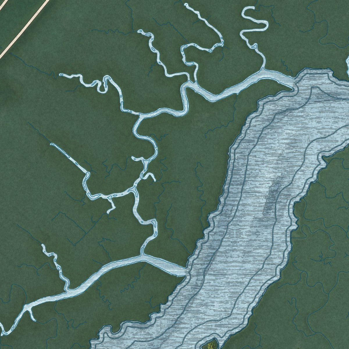Close-up of the map of Seaville, New Jersey print showing street and building detail