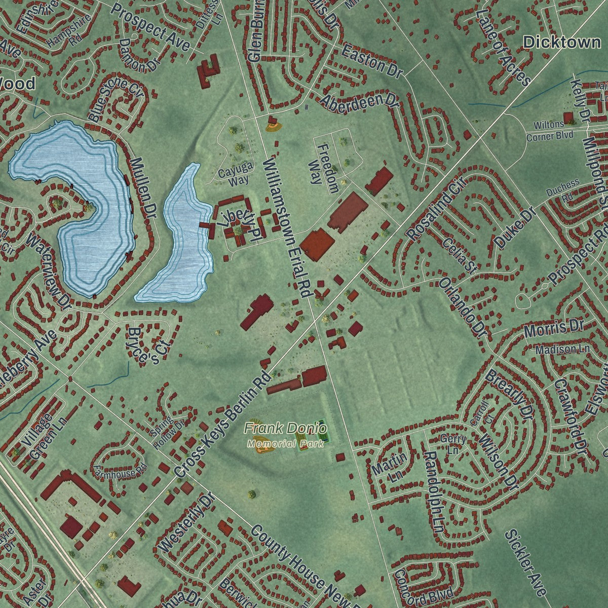 Close-up 1 of the Sicklerville, New Jersey map artwork