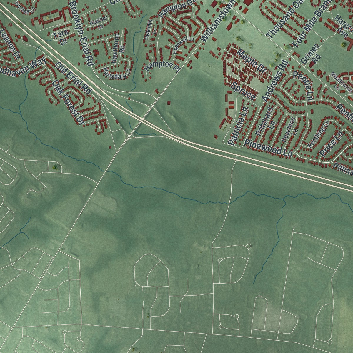 Close-up 2 of the Sicklerville, New Jersey map artwork