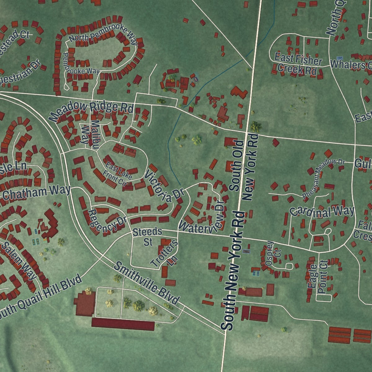 Close-up 1 of the Smithville, New Jersey map artwork