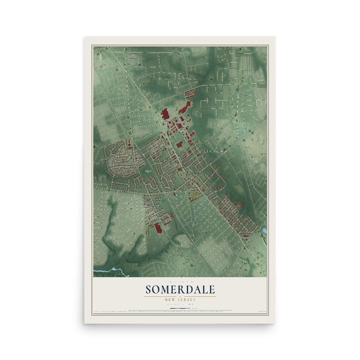 Map of Somerdale, New Jersey, 12 x 18 inch unframed archival matte print