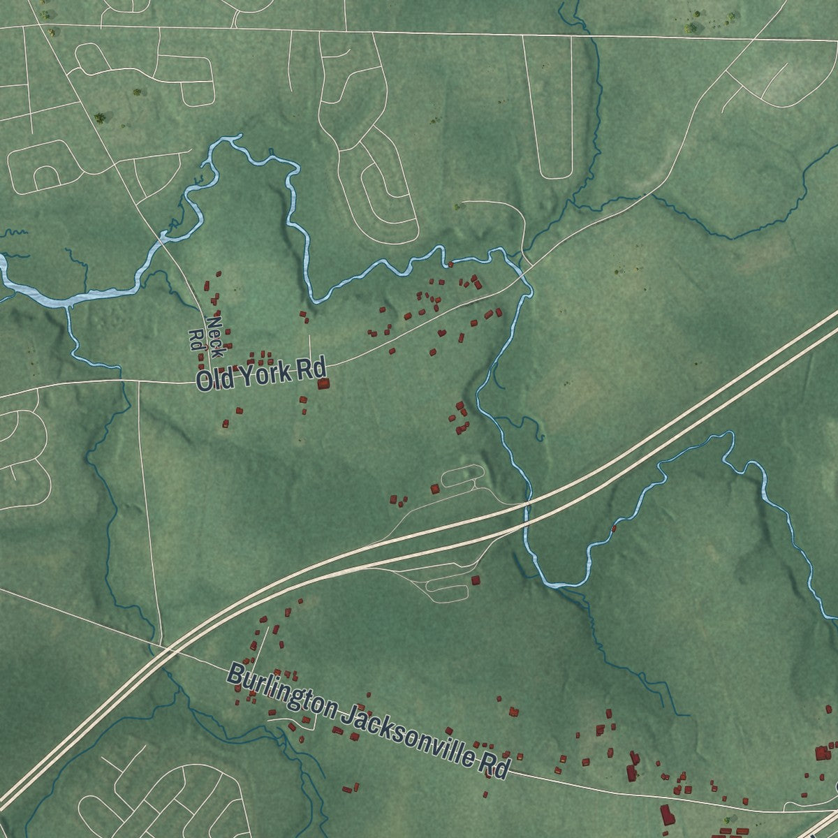 Close-up 2 of the Springfield, New Jersey map artwork