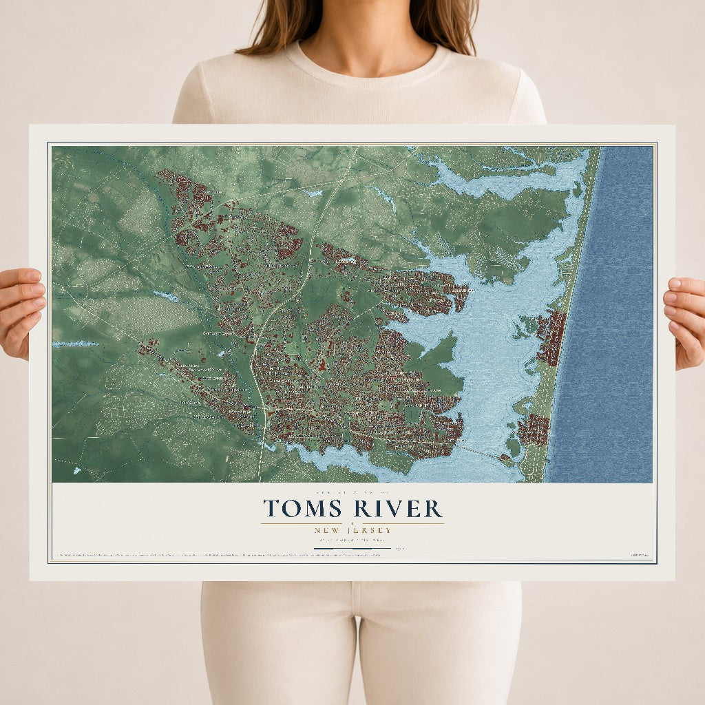 Toms River, New Jersey map print, 18" x 24" Archival Matte Print mockup