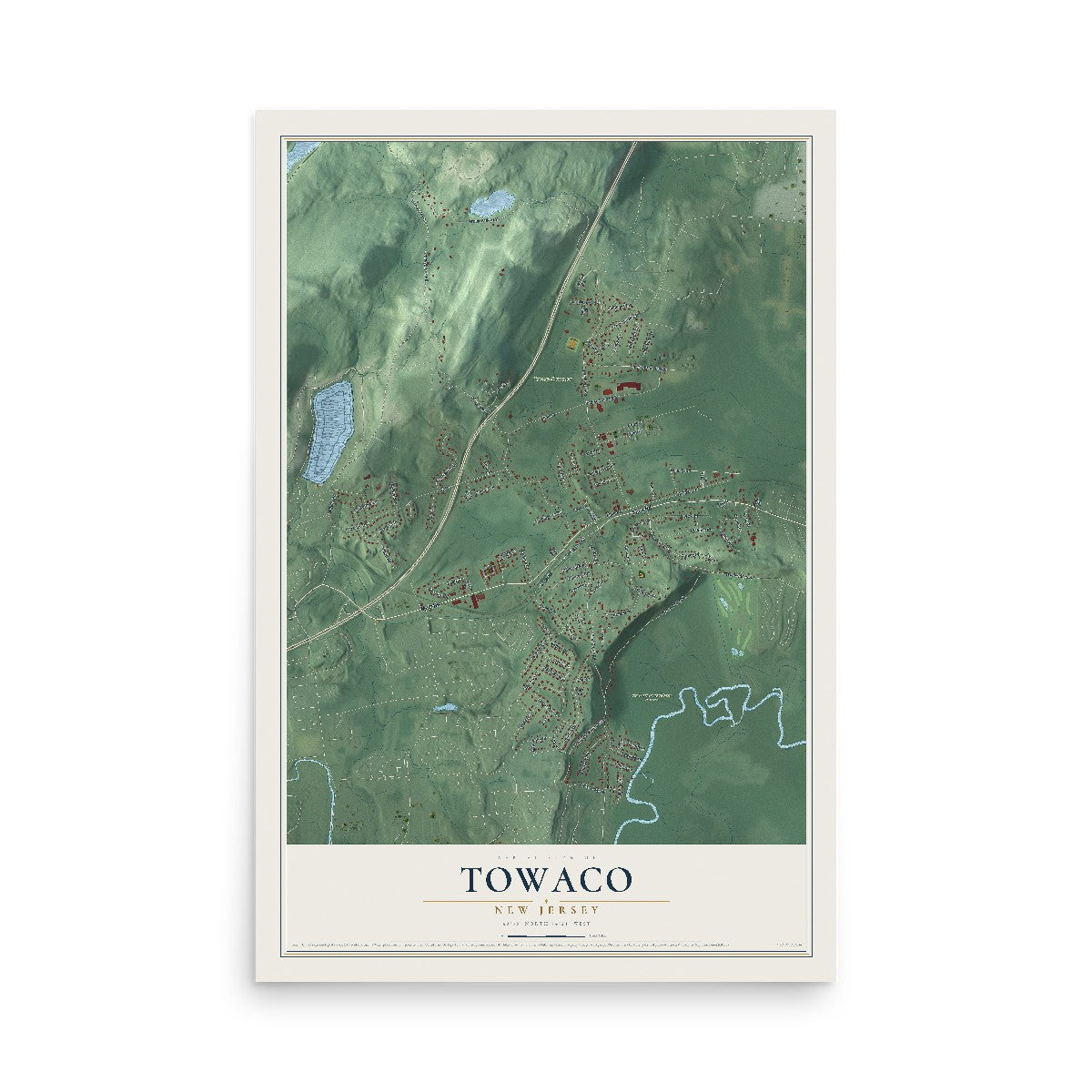 Towaco, New Jersey map print, 12" x 18" Archival Matte Print mockup