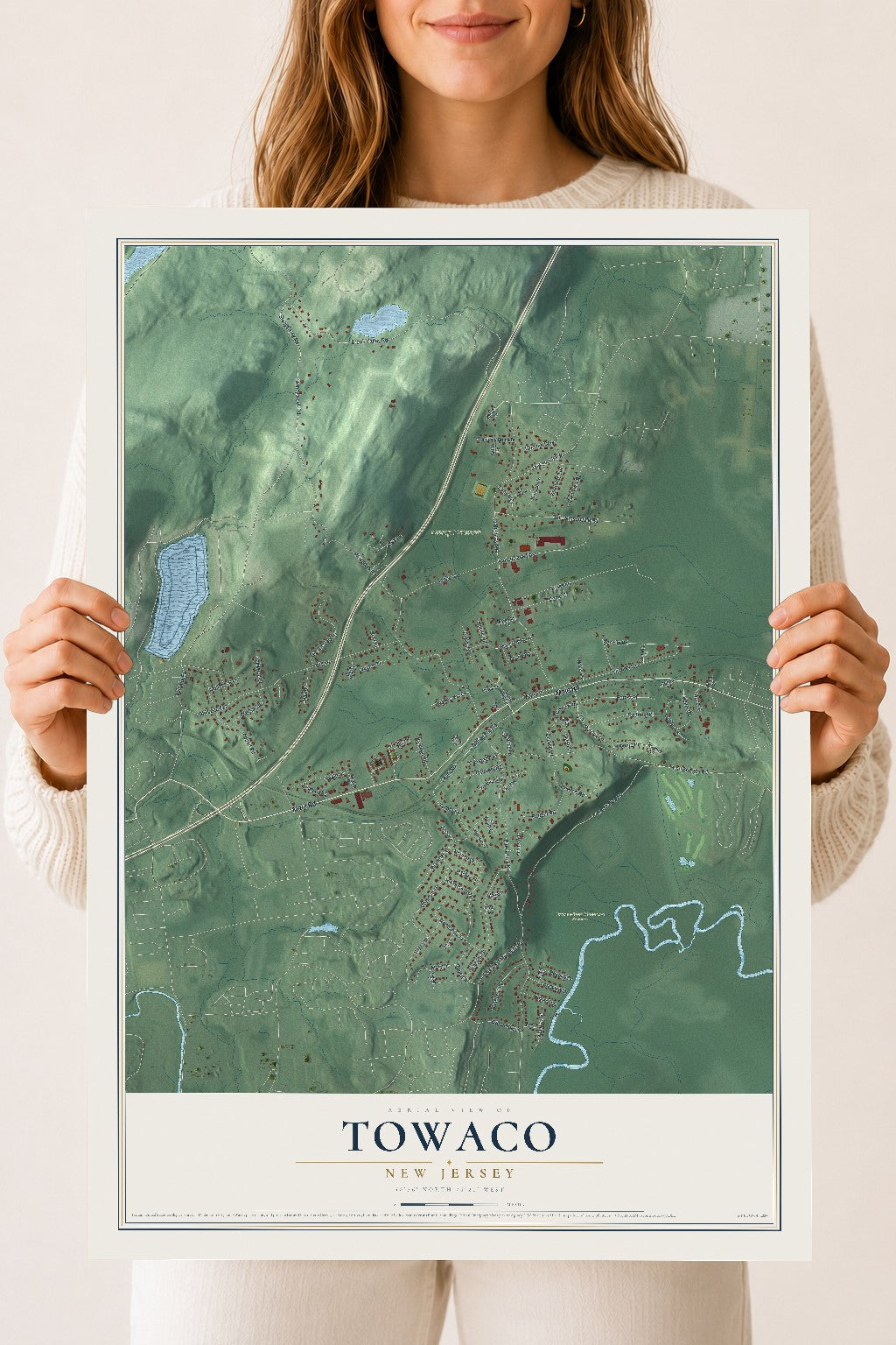 Towaco, New Jersey map print, 18" x 24" Archival Matte Print mockup