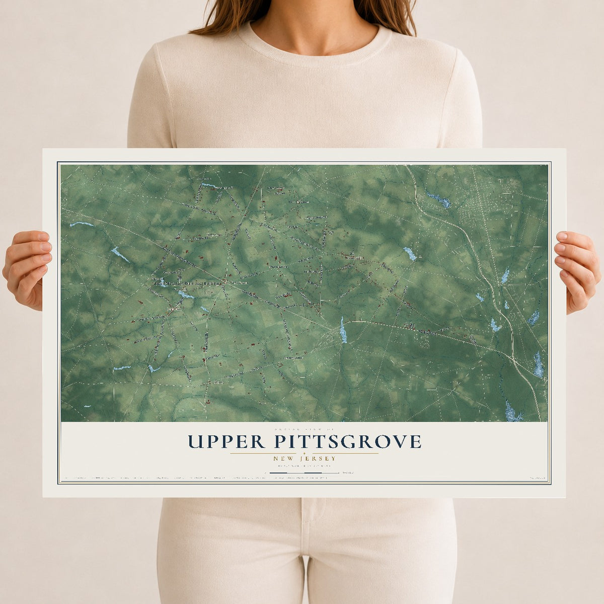 Upper Pittsgrove, New Jersey map print, 12" x 18" Archival Matte Print mockup