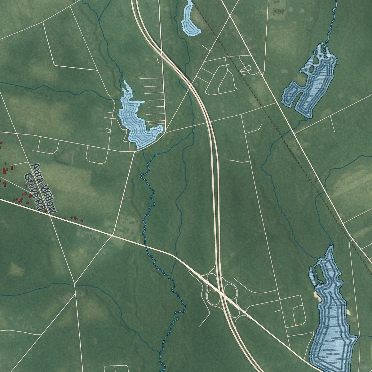 Close-up 1 of the Upper Pittsgrove, New Jersey map artwork