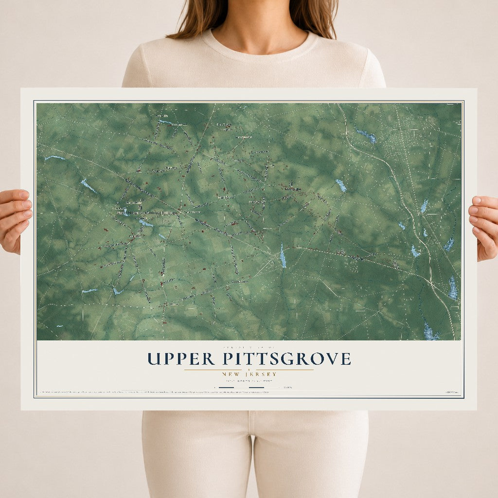 Upper Pittsgrove, New Jersey map print, 18" x 24" Archival Matte Print mockup