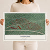 Vauxhall, New Jersey map print, 12" x 18" Archival Matte Print mockup