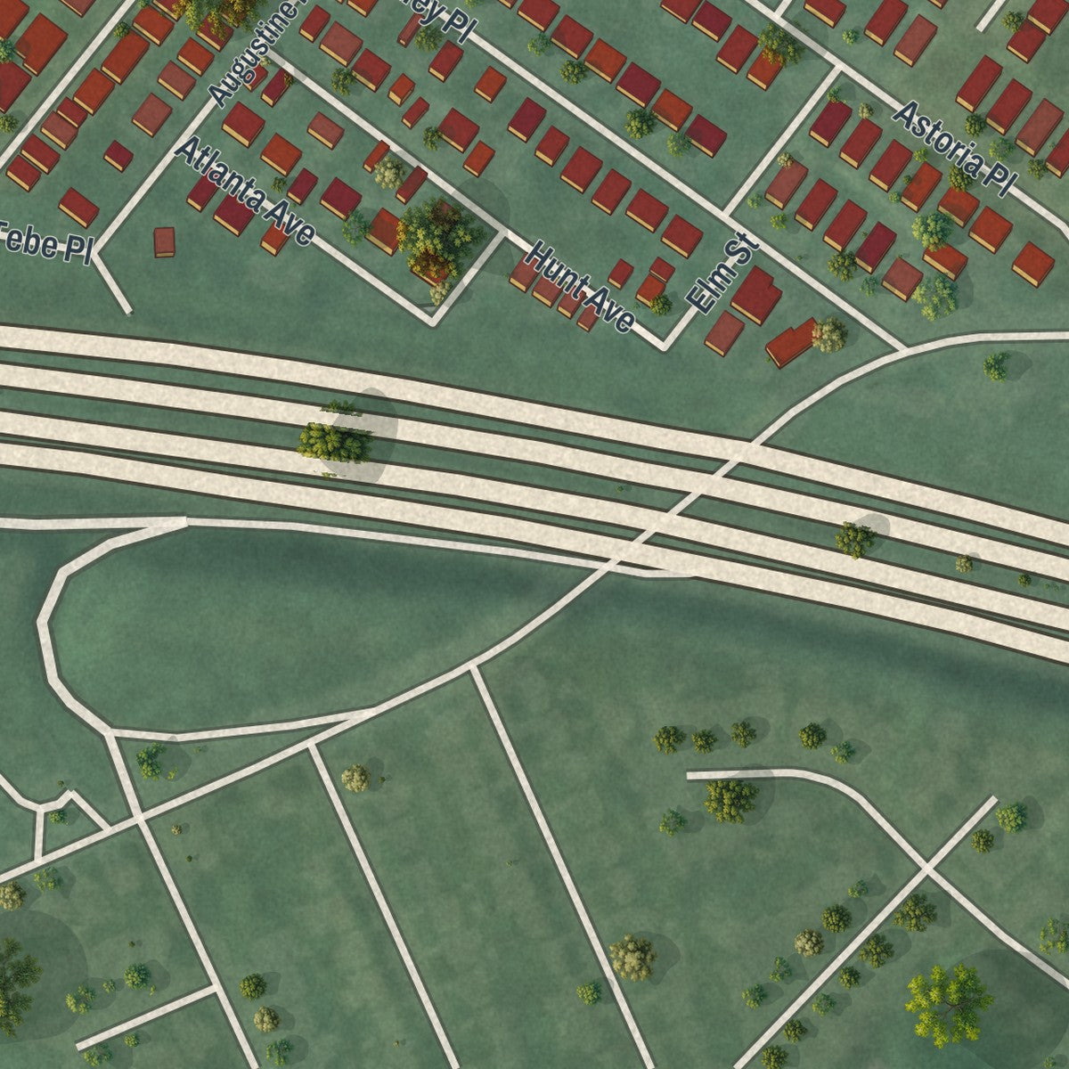 Close-up 1 of the Vauxhall, New Jersey map artwork