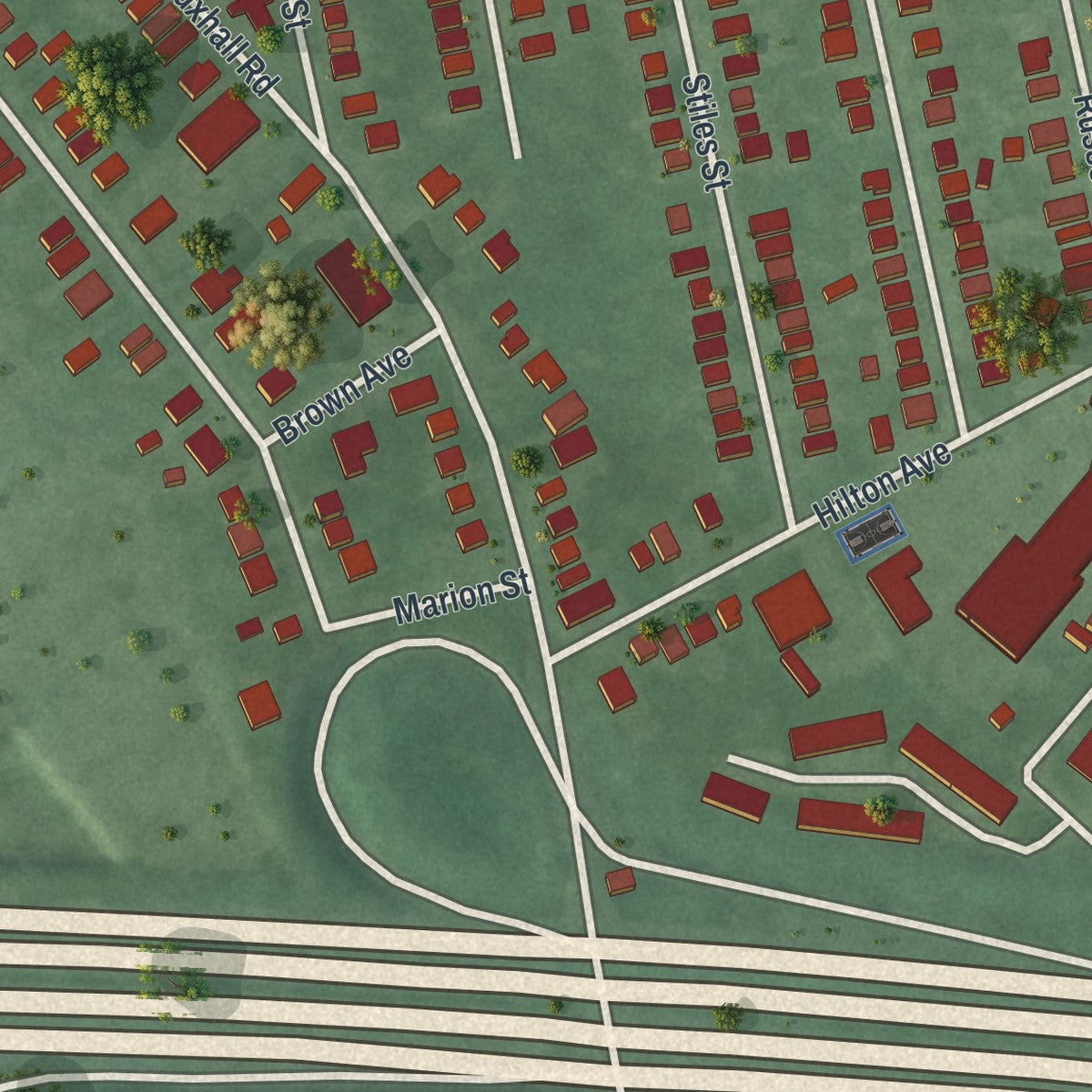 Close-up 2 of the Vauxhall, New Jersey map artwork