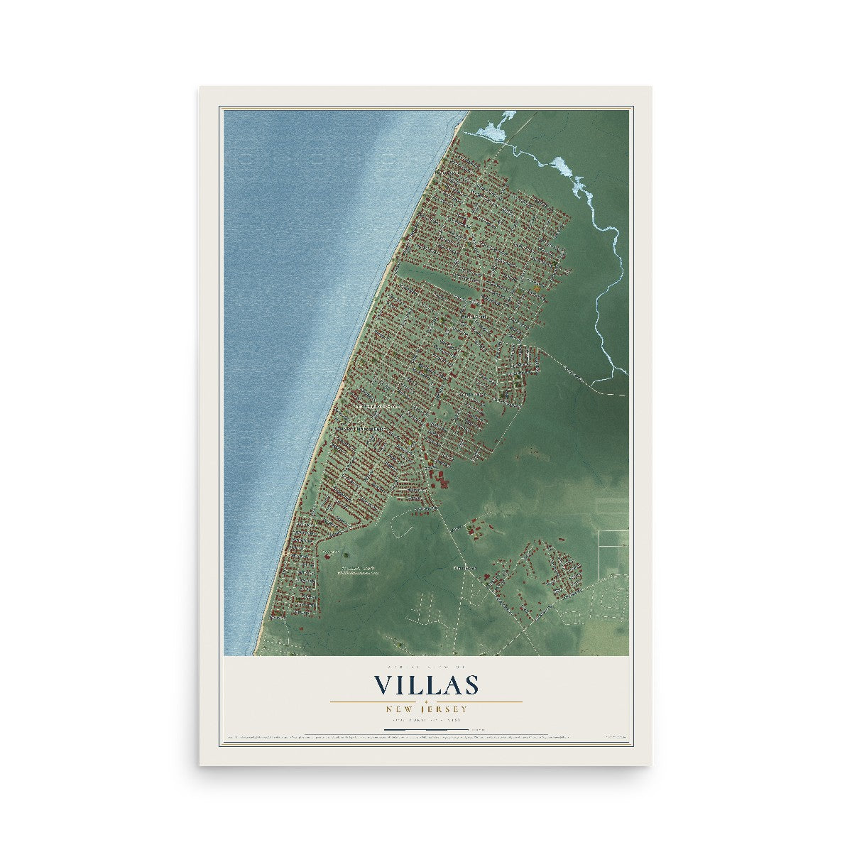 Villas, New Jersey map print, 12" x 18" Archival Matte Print mockup
