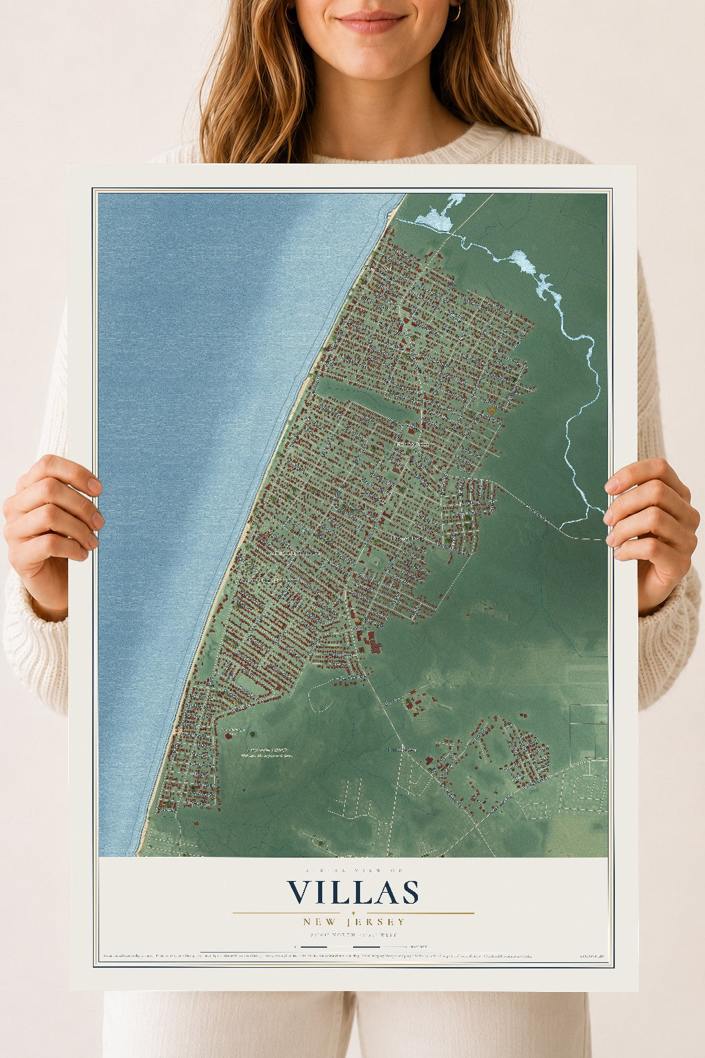 Villas, New Jersey map print, 18" x 24" Archival Matte Print mockup