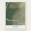 Alcalde, New Mexico map print, the full design