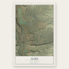 Alma, New Mexico map print, the full design