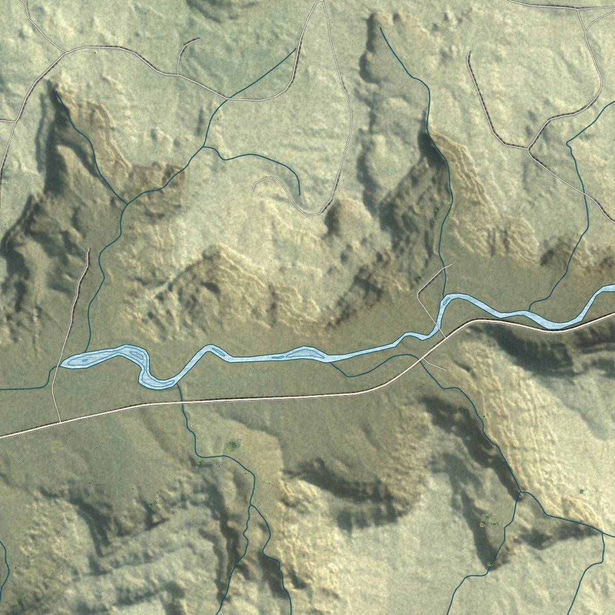 Close-up of the map of Blanco, New Mexico print showing street and building detail