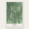 Cedro, New Mexico map print, the full design