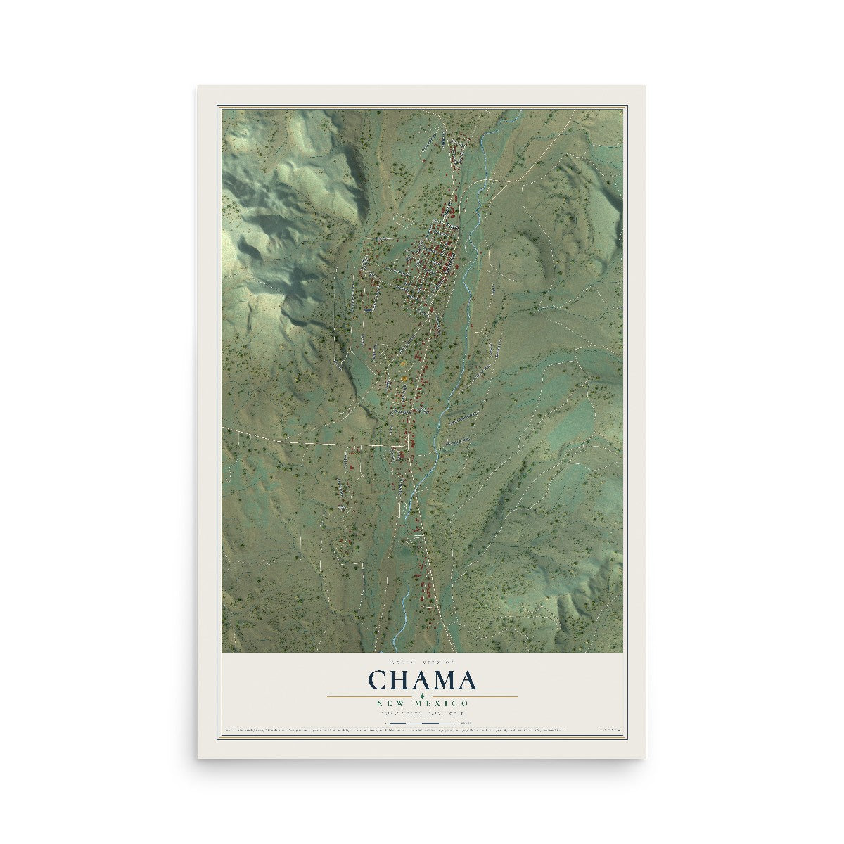Map of Chama, New Mexico, 12 x 18 inch unframed archival matte print