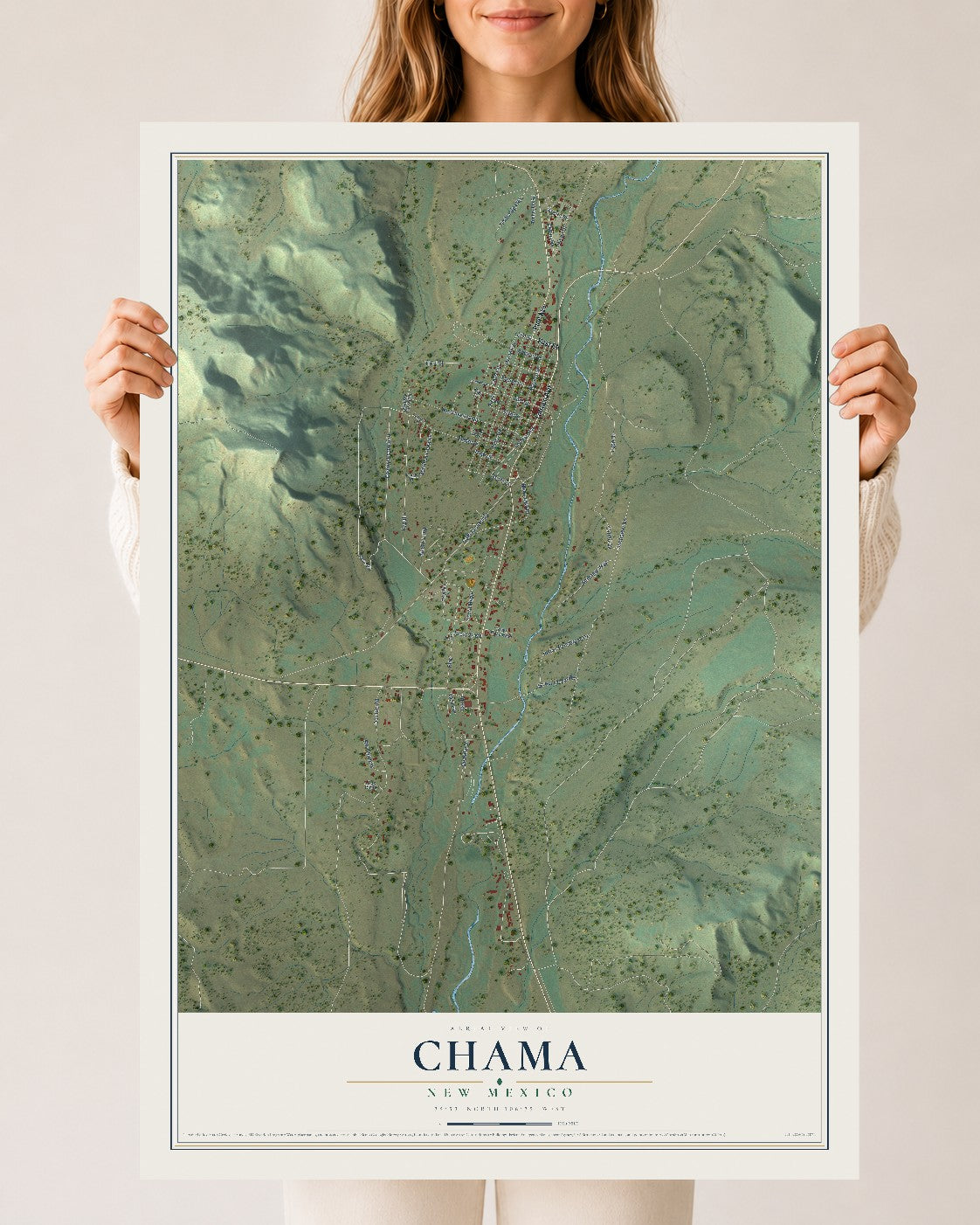 Map of Chama, New Mexico, 24 x 36 inch unframed archival matte print