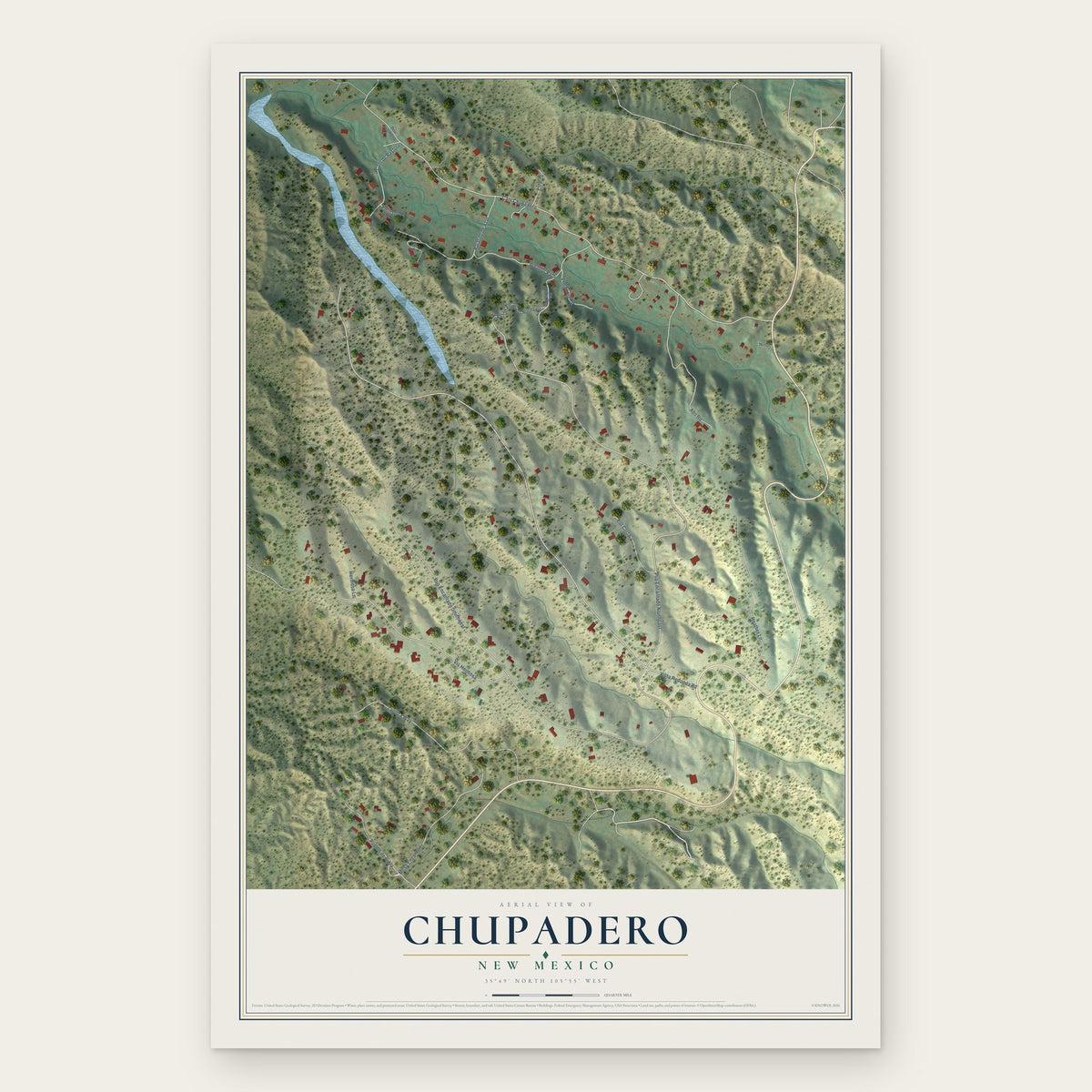 Chupadero, New Mexico map print, the full design