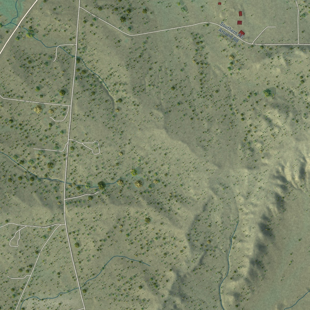Second close-up of the map of Cuba, New Mexico print showing more streets and buildings