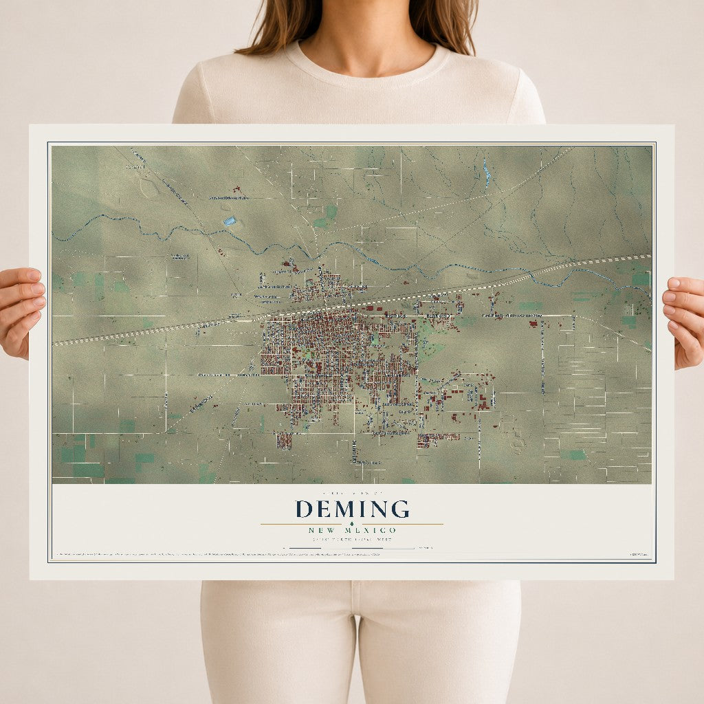 Map of Deming, New Mexico, 18 x 24 inch unframed archival matte print