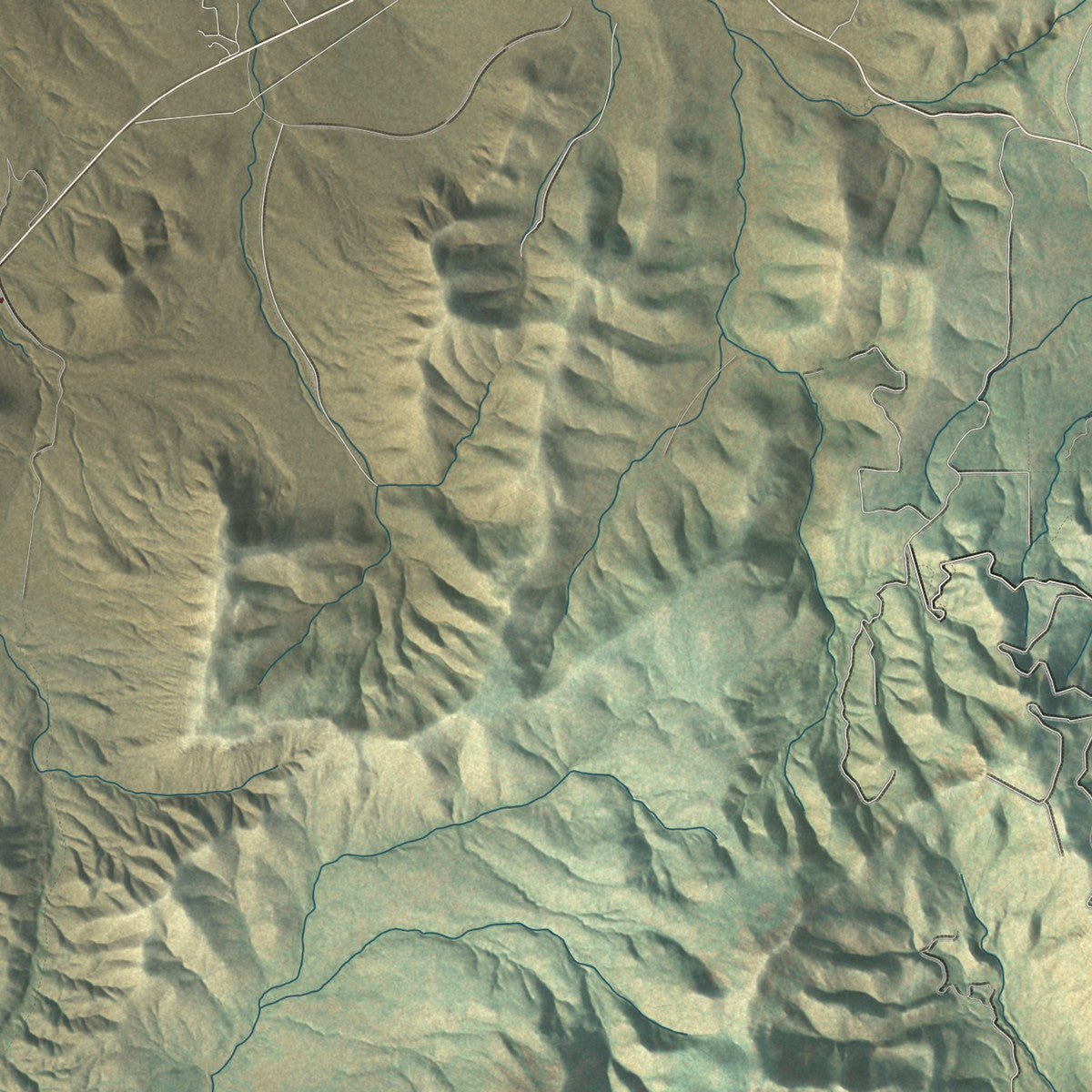 Close-up of the map of Edgewood, New Mexico print showing street and building detail